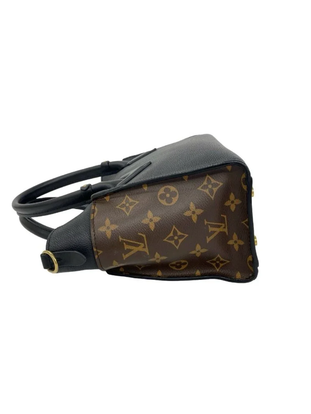 Louis Vuitton on My Side PM Monogram Leather 2-Way Shoulder Bag Black Brown